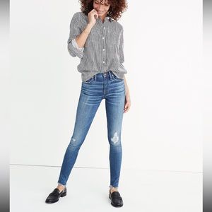 Madewell 9" High-Rise Skinny Jeans in Allegra Wash: Rip and Repair Edition